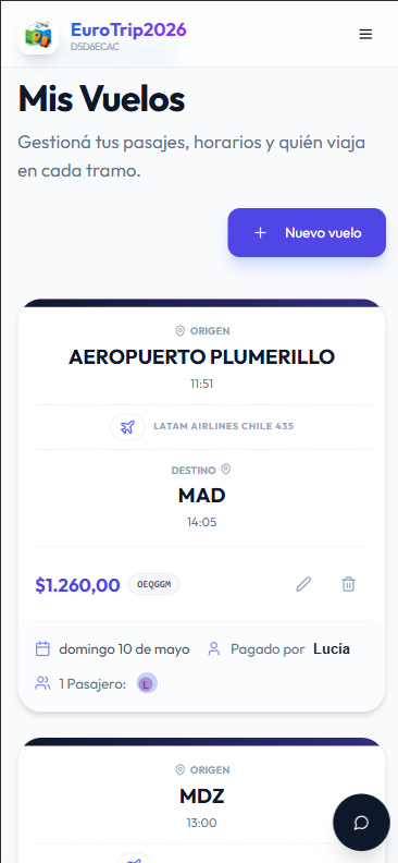 Mis vuelos: tramo a Madrid